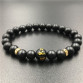 2017 New Design DIY Matte Black Natural Stone Mantra Beads Buddha Bracelet for Women and Mens Pulseras Masculina