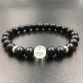  2017 New Design DIY Matte Black Natural Stone Mantra Beads Buddha Bracelet for Women and Mens Pulseras Masculina