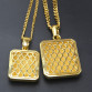  Golden Bling Smooth Army Card Full Rhinestone Necklaces Men Women Hip Hop Military Cuban Chains Jewelry Gifts Pendants