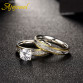  Individual European Style Trendy Zircon Jewelry Ajojewel Stainless Steel Brand Two Pieces Rings Set For Women