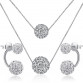 100% Silver 925 Jewelry Sets for Women Flash Shambhala Necklaces& Earrings Multilayer Double Choker Statement Necklace Set