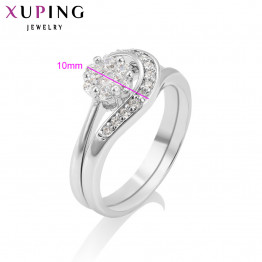 11.11 Xuping Fashion Ring Special Design Rhodium Color Bridal Sets for Girl Women Synthetic CZ Charm Jewelry Promotion 12996