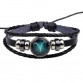 12 Zodiac Signs Bracelet 12 Constellation Mens Bracelets beaded Handmade Charm Leather Bracelet Punk Rock Men Jewelry