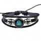 12 Zodiac Signs Bracelet 12 Constellation Mens Bracelets beaded Handmade Charm Leather Bracelet Punk Rock Men Jewelry