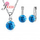 17 Colors Fashion Women 925 Sterling Silver Necklace Suits Couple Gifts Earrings set Pendant Necklaces for Woman Gift