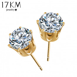 17KM Brand Design New hot Fashion Popular Luxury Crystal Zircon Stud Earrings Elegant earrings jewelry for women jewelry earring