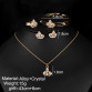 17KM Gold Color Crown Bridal Jewelry Set Hollow Flower Necklace/Earrings/Ring/Bracelet 2017 Indian Wedding Accessorie For Woman 