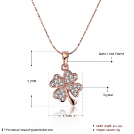 18 K Rose Gold Jewelry Sets Clover Crystal Necklace & Earrings Wholesale Fashion Plant Jewelry AAA Zircon Gift for Women Hot
