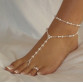 1pair NOT PLASTIC original design Pulseras Tobilleras romantic purity ivory elastic beach wedding bridal barefoot sandals