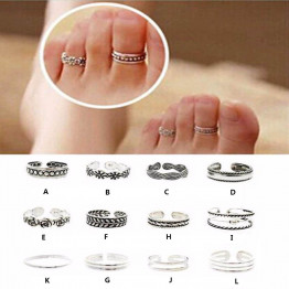 1pcs Wholesale Ring Sets Mix Celebrity Fashion Simple Retro Carved Flower Adjustable Toe/Foot Ring Finger Ring Women Jewelry