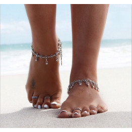 2017 Anklets Tornozeleira Boho Women Ankle Bracelet Pulseras Flower Design Foot Chain Tornozele Turkish Indian Anklet Jewelry x1