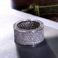2017 Best Classic design Wedding band Jewelry Gold-color Cubic zircon Crystal Pave rings High quality fashion Clear stone ring