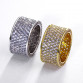 2017 Best Classic design Wedding band Jewelry Gold-color Cubic zircon Crystal Pave rings High quality fashion Clear stone ring