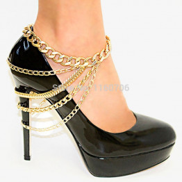 2017 Design Sexy Women Gold Silver Multilayer Ankle Chains Anklet Bracelet Foot Jewelry Chains For Heel Shoe Jewelry