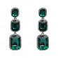 2017 Exquisite Vintage Classic brincos trend crystal square long dangle earrings women green red fashion statement Juran jewelry