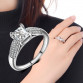 2017 Fashion Jewelry Elegant Ring For Women Engagement Wedding Female Silver White Zircon Rings Jewelry Luxury Design Size 6-10
