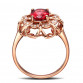 2017 Gold color Fashion Ring Jewelry Red CZ  Stone Flower Design Rings for Women Bridal Wedding Accessories Anillo