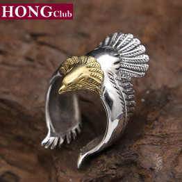 2017 Golden Eagle domineering personality ring 100% 925 sterling silver for men or women wedding ring fashion fine jewelry GR15