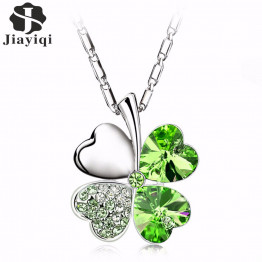 2017 Heart Chains Silver Crystal Clover Charm Pendants Fine Jewelry Statement Necklaces For Women Best Friend Black Friday
