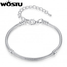 2017 Hot Silver Love Snake Chain Fit Original Bracelet Charm Bead Jewelry Gift For Men Women 16-21cm XCH1092