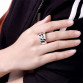 2017 Hot wholesale fashion Men's jewelry 925 stamp silver plated rings Black oil drip bague femme love man party