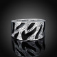 2017 Hot wholesale fashion Men's jewelry 925 stamp silver plated rings Black oil drip bague femme love man party