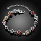 2017 Latest Women Classy Design silver bracelet cz stone colorful cubic zirconia hot Factory Direct Sale wholesale jewelry H220