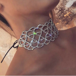 2017 Luxury Design Special Shinning Row Collar Women Sexy Choker Necklace Pendant Long Maxi Statement Necklace N54761
