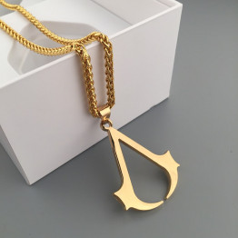 2017 New Assassin's Creed Jewelry 18 k golden Plated Hip Hop Necklace For Men And Women 75cm Long Wheat Chains N268