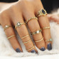 2017 New Design Vintage Ring Set Tibetan Crystal Female Midi Rings Sets for Women conjuntos de anillo Jewelry Christmas Gift