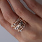 2017 New Fashion  Gold Stackable Ring 5 Sparkly Rings Design Delicate