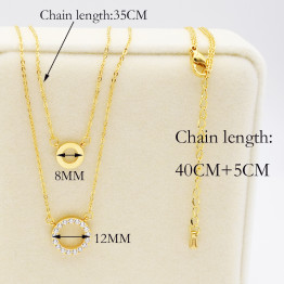 2017 New Fashion Design Women Necklace Stainless Steel Zircon Double layer Necklace Women Luxury Jewelry Best Gift For Wedding