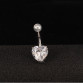 2017 New Hot Sale Piercing Cubic Zircon Crystal Heart Shape Body Jewelry Fashion Belly Button Rings Silver color for Women Gift