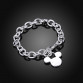 2017 New Women Bracelet Geometric Design Women Charm Bracelet With Toggle Clasps Silver Chain Classic Gift