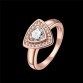 2017 Vintage Big Crystal Triangle Finger Ring Female Rose Gold Color Engagement Rings for Women Wedding Jewelry Bijoux S3R744-B