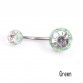 2017 Women Fashion Body Piercing Steel Rhinestones Inlaid Barbell Sequins Ball Navel Belly Bar Ring Charming Jewelry