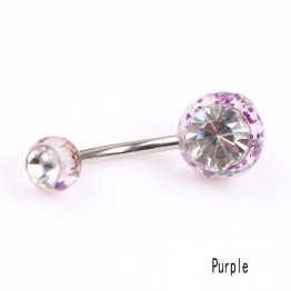 2017 Women Fashion Body Piercing Steel Rhinestones Inlaid Barbell Sequins Ball Navel Belly Bar Ring Charming Jewelry