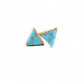 3 Colors Blue White Green Marble Triangle Small Earrings New Design Simple Stud Earrings Fashion Jewelry