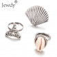 3 PCS/Lot Vintage Big Elephant Shell Knuckle Rings Fashion Mermaid Midi Ring Set for Women Statement Jewellery