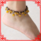 4 COLORS Original Design chalcedony anklets chains women ethnic ankelets,handmade braided stone vintage bohemian foot chains