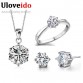 40% off Bridal Wedding Jewelry Sets 925 Sterling Silver Jewelry Earrings Ring Necklaces Crystal Jewelry Necklace Set Ulove T043