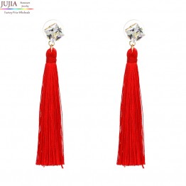 6 colors wholesale New 2017 Trend fashion rope tassel earring vintage design party girl statement Earrings for wedding jewelry