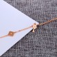7SEAS Cute Key & Lock Chain Anklet For Women Clover Design Rose Gold Color Never Fade Leg Bracelet Foot Jewelry Anklets ,JM026