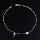 7SEAS Cute Key & Lock Chain Anklet For Women Clover Design Rose Gold Color Never Fade Leg Bracelet Foot Jewelry Anklets ,JM026