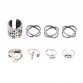 8 Pcs/Lot Fashion Geometric Metallic Midi Ring Sets New 2017 Vintage Knuckle Rings for Women Anillos Mujer Jewellery JJAL R191