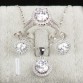 90% off Wedding Jewelry Sets for Brides 925 Sterling Silver AAAAA Level CZ Stud Earrings Ring Necklace Bridal Jewelry Set