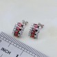 925 Sterling Silver Jewelry Red Garnet White Cubic Zirconia Jewelry Sets For Women Stud Wedding Earring/Pendant/Necklace/Ring