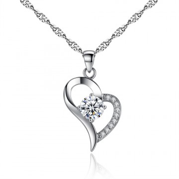 AAA 100% 925 Sterling Silver Pendant Necklace For Women CZ  Fine Jewelry 2 Colors FREE SHIPPING