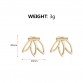 AE-CANFLY Fashion Design Earrings for Women Hollow Out Leaf Flower Stud Earrings Simple Metal Ear Jewelry 2A3004