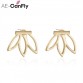 AE-CANFLY Fashion Design Earrings for Women Hollow Out Leaf Flower Stud Earrings Simple Metal Ear Jewelry 2A3004